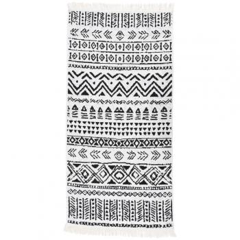 Tappeto Cotone Nero e Bianco 100x200 cm