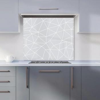 Premium Heat Resistant Geometric Triangle Pattern Toughened Glass Kitchen Splashback