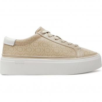 CALVIN KLEIN - Flatform Cup Lace Up Leisure Sneakers Sintetico Scarpe Donna Grigio Eu 41, Hw0hw01911 Pb1