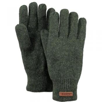 Men's Barts Mens Haakkon Wool Fleece Lined Ribbed Cuff Gloves - Green/Green - Size: M/L