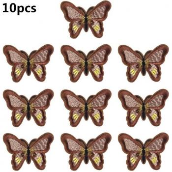 10Pcs Multicolor Butterfly Iron-On Appliques