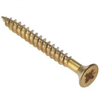 Forgefix General Purpose Pozi Compatible Screw CSK TT Electro Brass 1.1/4in x 8