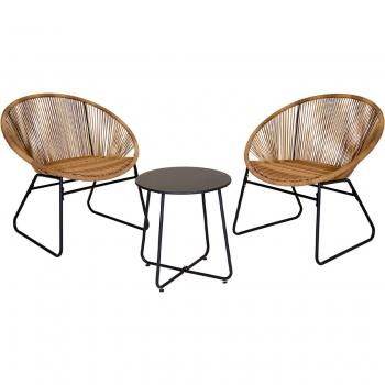 Charles Bentley Tea for Two Bistro Set - Natural Finish