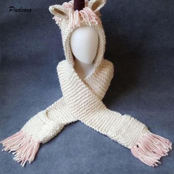 Girls Unicorn Hoodie Scarf