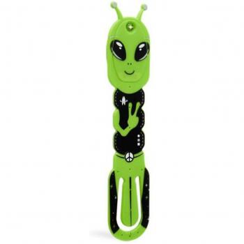 Flexilight Pals Leselicht (Aliens) | grün | 2 in 1 Leselampe & Lesezeichen