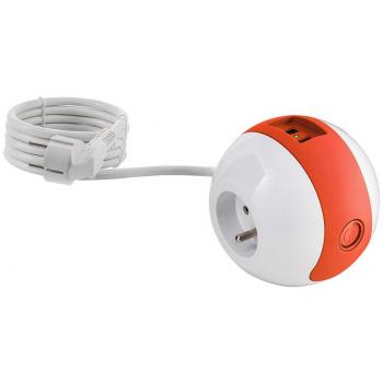 Multiprise WATT AND CO Wattball Blanc - Rouge