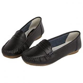 Womens Good For The Sole: Nessa Leather Comfort Loafers - Black - 4