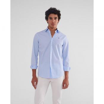 Silbon - Camisa sport clásica ligera rayas celestes para Hombre