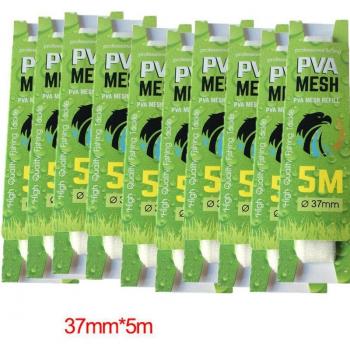 10 Pcs PVA Mesh Soluble 5M 25mm 37mm Fishing Bait Bag