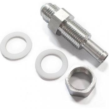6AN Male Flare Bulkhead to 5/16 Hose Barb Fuel Tank Fitting