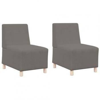 VidaXL Modulares Sofa ohne Armlehnen 2er Set Hellgrau