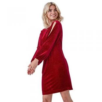 Dusk Split Sleeve Velvet Mini Dress - Wine