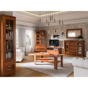 Eiche Vitrinen Wohnzimmer Set TEORA-161