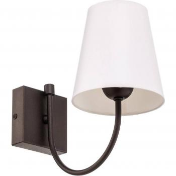 Lamkur Julietta Lampada da parete con paralume marrone, 1x E27