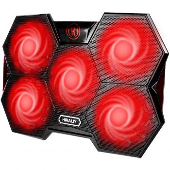 Cooler para Laptop HIRALIY com 5 Ventiladores e 2 Portas USB 2.0