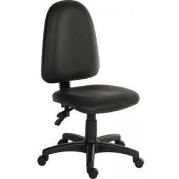 Ergo Twin High Back PU Operator Office Chair without Arms Black