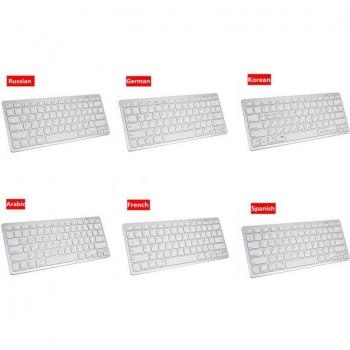 Teclado Bluetooth delgado de 78 teclas en español/ruso/alemán/coreano/francés/árabe