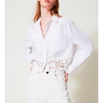 Camicia BBoxy Pizzo Bianco Twinset 44