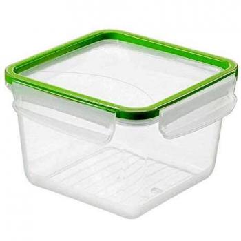 Rotho Clic & Lock Barattolo Quadrato per Alimenti Freschi da 1.4 L con Coperchio e Guarnizione, Plastica (PP) senza BPA, Trasparente/Blu, 16.1 x 16.1 x 10.3 cm