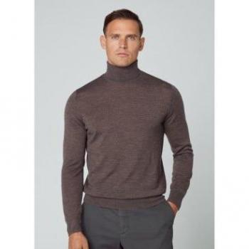 Jersey Hackett de Merino y Seda en Color Marrón para Hombre