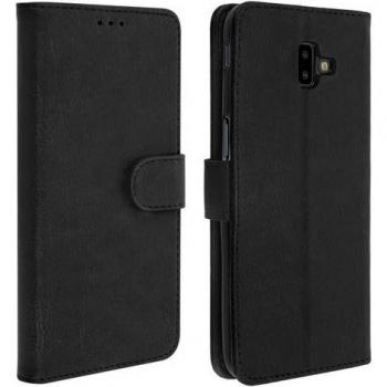 Étui clapet pour Samsung Galaxy J6 Plus - AVIZAR - Silicone souple - Aimanté - Noir