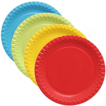 10 Piatti Di Carta Azzurri In Cartoncino Per Feste Ø23 Cm