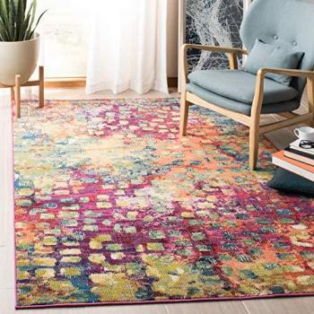 Geometric Fuchsia and Gold Area Rug by SAFAVIEH 5 ft. x 8 ft