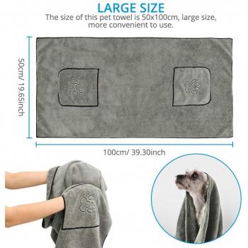 Pet Dog Drying Towel XS-XL Microfiber Bathrobe 100x50CM