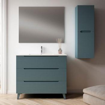 Mueble de Baño Espejo LED Boreal 80x45 cm – Acabado Azul Océano Mate