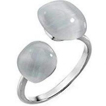 MORELLATO Damen-Ringe 925 Sterlingsilber mit Kissenschliff Katzenauge - Ringgröße 56 (17.8) SAKK35016