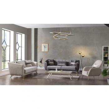 JVMöbel Lounge‑Komplettset „Nordic Chic“ – 3‑+3‑+1 Sitzkonfiguration, europäisch gefertigt