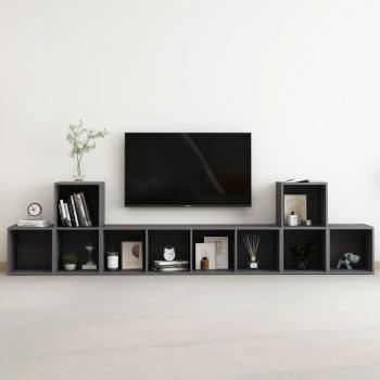 Set Mobile TV 5 Pezzi Grigio in Legno Multistrato
