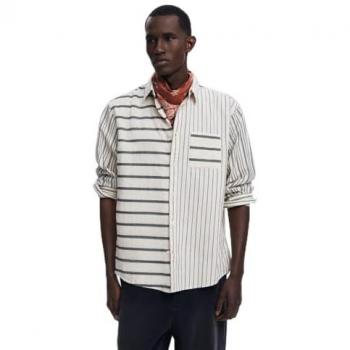 Blusa Larga “Jack” en Blanco y Rayas para Hombre