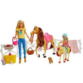 Barbie y Chelsea con caballos y accesorios
