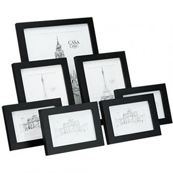 Cadre photo Chalcot - Casa Chic by Blumfeldt - Lot de 7 - 3 tailles - bois véritable - Noir