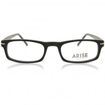 Rectangle Full Rim Plastic Men's Prescription Glasses Black Size 51 - Free Lenses - Blue Light Block - Arise Collective