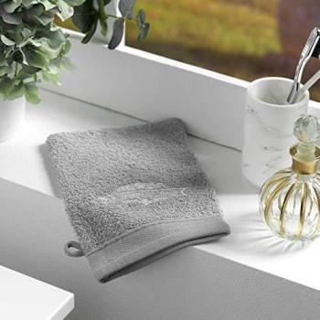 Gants de toilette vintage gris 15 × 21 cm – Lot de deux