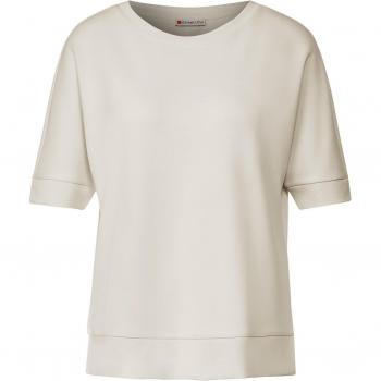 Street One Damen T-Shirt Silk Look in lucid white, Größe 36