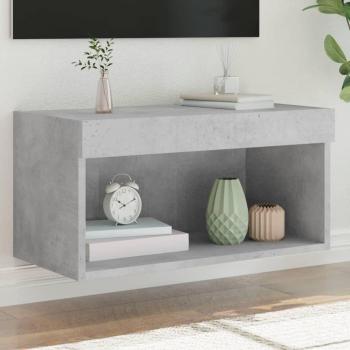 Mueble para tv con luces led gris hormigón 60x30x3