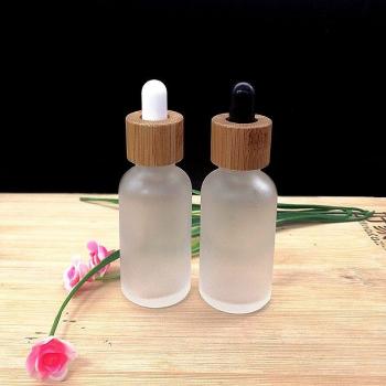 30ml Frosted Dropper Bottle with Bamboo Top