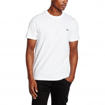 FRED PERRY FP Crew Neck, T-Shirt para Hombre, Blanco