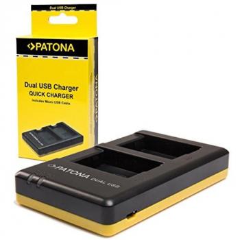 PATONA - Caricabatterie Dual con Micro-USB per Nikon EN-EL23 / ENEL23 Interno Colore Nero / Giallo