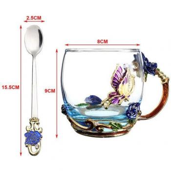 Nordic Style Enamel Tea Cup and Spoon Set