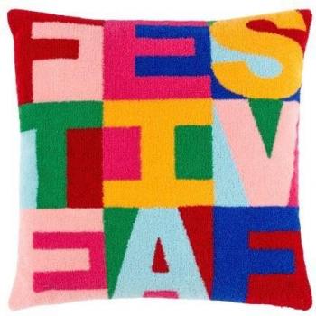 Funda de almohada de punto Heya Home Festive-Val 43cm x negro