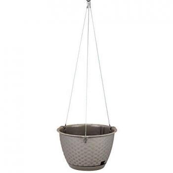 Blumenampel mit Metallaufhängung RATOLLA RUND W mocca Höhe 14,2 cm, Ø 21,7 cm Kunststoff