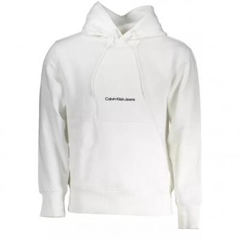 Calvin Klein Men's XL White Hoodie with Central Pocket