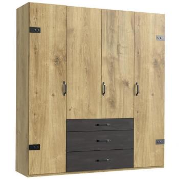 Modern garderobsbox med gångjärnsdörrar – 216 cm
