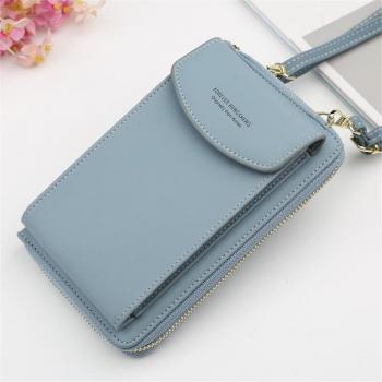 Bolso bandolera de cuero sintético con soporte para móvil