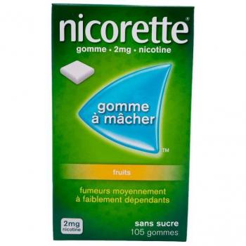 Nicorette 2 mg fruits - Gommes à mâcher sans sucre