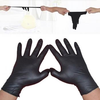 Guantes de látex negros para tatuaje - 10/50 Uds L M S